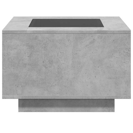 Soffbord med LEDs betonggrå 60x60x40 cm konstruerat trä