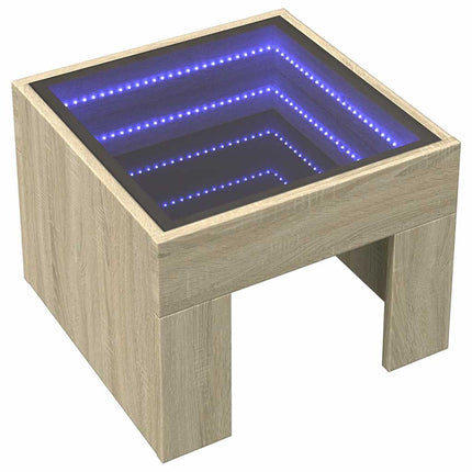 Soffbord med Infinity LEDs sonoma-ek 40x40x30 cm