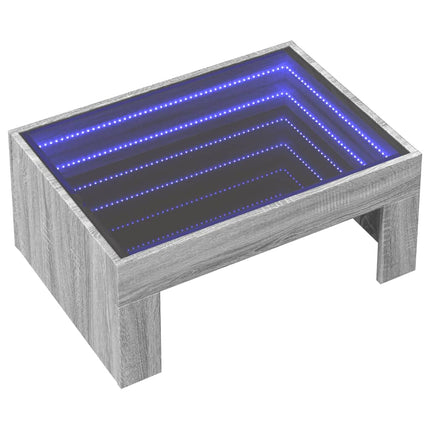 Soffbord med Infinity LEDs grå sonoma 70x50x30 cm