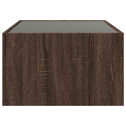 Soffbord med Infinity LEDs brun ek 90x50x30 cm