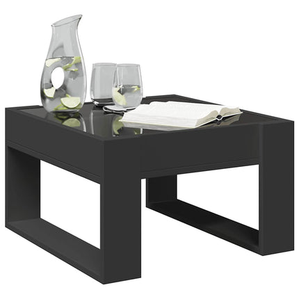 Soffbord med Infinity LEDs svart 50x53x30 cm