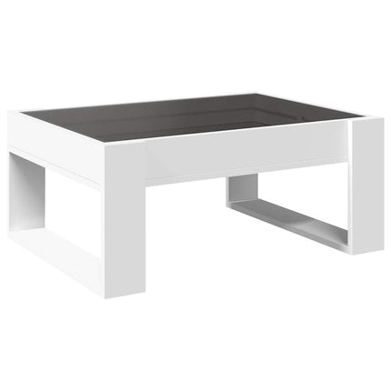 Soffbord med Infinity LEDs vit 70x53x30 cm