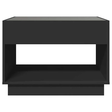Soffbord med Infinity LEDs svart 70x50x50 cm