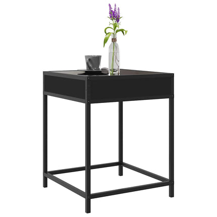 Soffbord med Infinity LEDs svart 40x40x51 cm