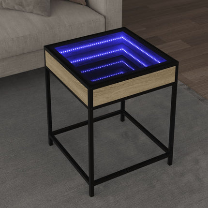 Soffbord med Infinity LEDs sonoma-ek 40x40x51 cm