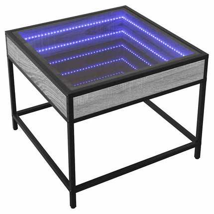 Soffbord med Infinity LEDs grå sonoma 50x50x41 cm