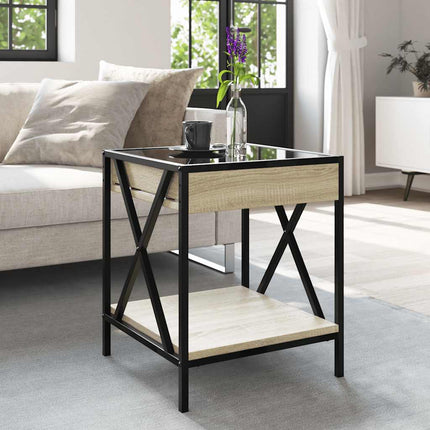 Soffbord med Infinity LEDs sonoma-ek 40x40x49 cm