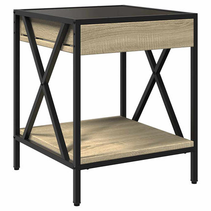 Soffbord med Infinity LEDs sonoma-ek 40x40x49 cm