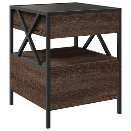 Soffbord med Infinity LEDs brun ek 40x40x51 cm