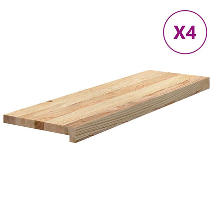 Trappstegsmattor 4 pcs obehandlad 80x25x2 cm massiv ek
