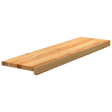 Trappstegsmattor 16 pcs ljusbrun 90x30x2 cm massiv ek