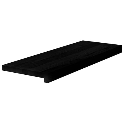 Trappstegsmattor 4 pcs brunsvart 70x30x2 cm massiv ek