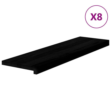Trappstegsmattor 8 pcs brunsvart 90x25x2 cm massiv ek