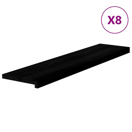 Trappstegsmattor 8 pcs brunsvart 110x30x2 cm massiv ek