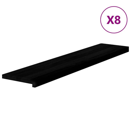 Trappstegsmattor 8 pcs brunsvart 120x30x2 cm massiv ek