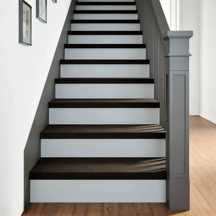 Trappstegsmattor 12 pcs brunsvart 70x25x2 cm massiv ek