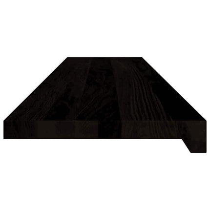 Trappstegsmattor 12 pcs brunsvart 110x25x2 cm massiv ek