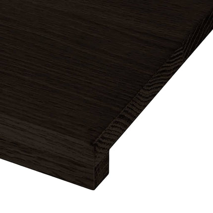 Trappstegsmattor 12 pcs brunsvart 80x30x2 cm massiv ek