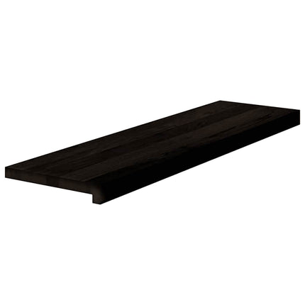 Trappstegsmattor 12 pcs brunsvart 90x30x2 cm massiv ek