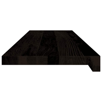 Trappstegsmattor 16 pcs brunsvart 90x25x2 cm massiv ek