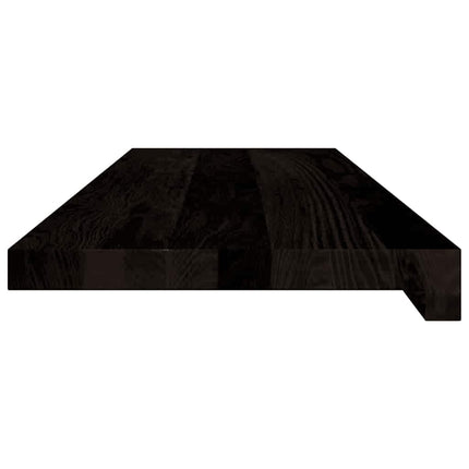 Trappstegsmattor 16 pcs brunsvart 80x30x2 cm massiv ek