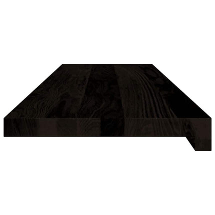 Trappstegsmattor 16 pcs brunsvart 90x30x2 cm massiv ek