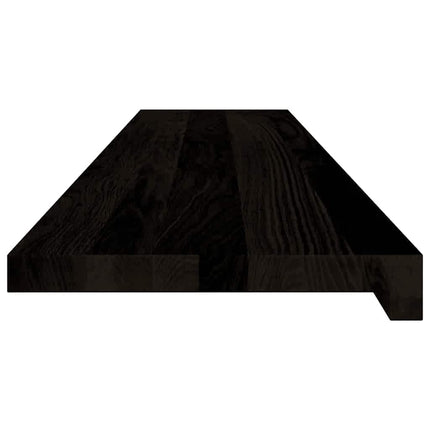 Trappstegsmattor 16 pcs brunsvart 120x30x2 cm massiv ek