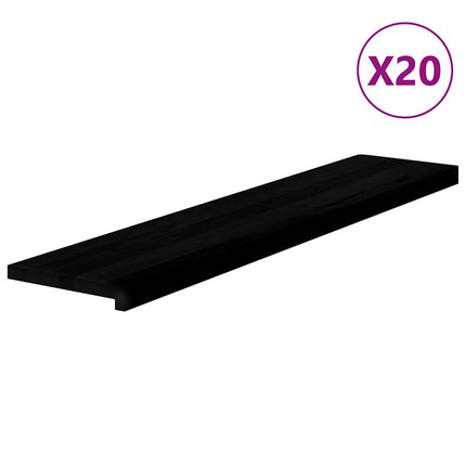 Trappstegsmattor 20 pcs brunsvart 120x25x2 cm massiv ek