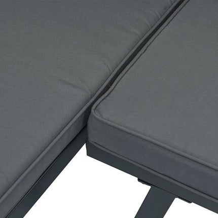 Trädgårdssoffa med dynor 5 delar svart aluminium