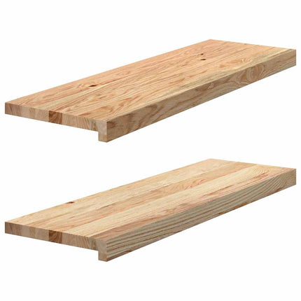 Trappstegsmattor 2 pcs obehandlad 80x30x2 cm massiv ek