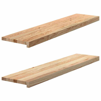 Trappstegsmattor 2 pcs obehandlad 110x30x2 cm massiv ek
