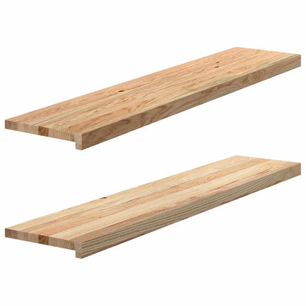 Trappstegsmattor 2 pcs obehandlad 120x30x2 cm massiv ek