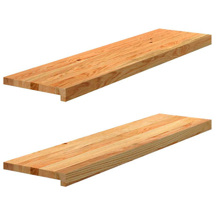 Trappstegsmattor 2 pcs ljusbrun 100x30x2 cm massiv ek