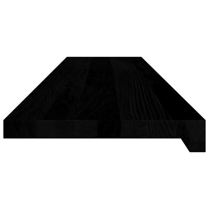 Trappstegsmattor 2 pcs brunsvart 110x25x2 cm massiv ek