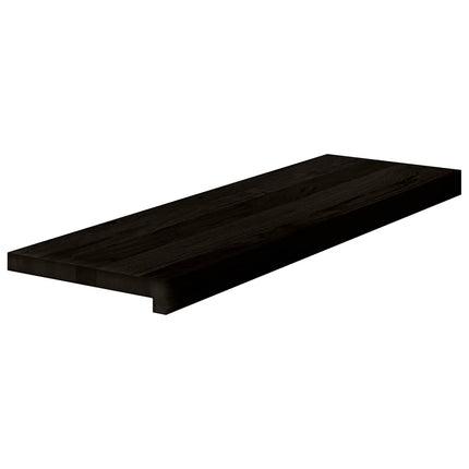 Trappstegsmattor 2 pcs brunsvart 80x30x2 cm massiv ek