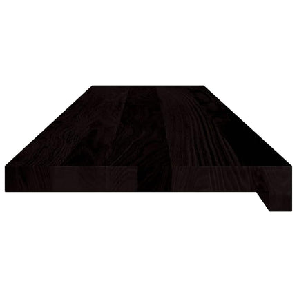 Trappstegsmattor 2 pcs brunsvart 100x30x2 cm massiv ek