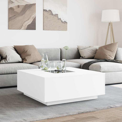 Soffbord med Infinity LEDs vit 100x100x40 cm