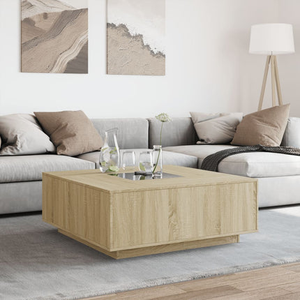 Soffbord med Infinity LEDs sonoma-ek 100x100x40 cm