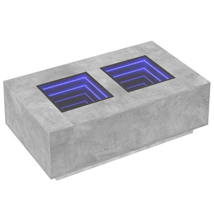 Soffbord med Infinity LEDs betonggrå 116x69x40 cm