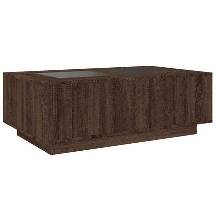 Soffbord med Infinity LEDs brun ek 116x69x40 cm