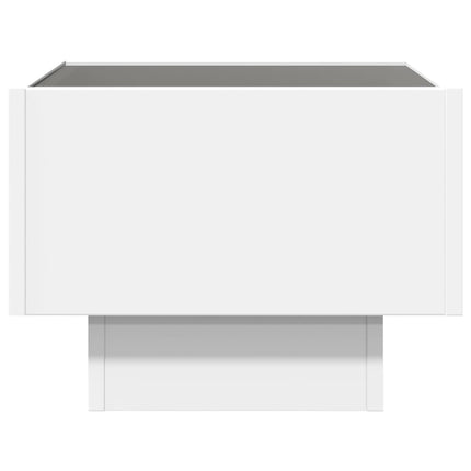 Sängbord med Infinity LEDs vit 40x40x30 cm