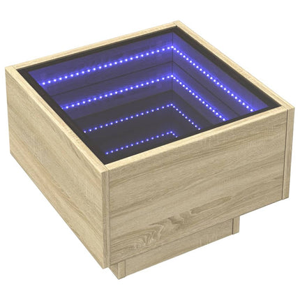 Sängbord med Infinity LEDs sonoma-ek 40x40x30 cm