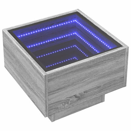 Sängbord med Infinity LEDs grå sonoma 40x40x30 cm