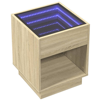Sängbord med Infinity LEDs sonoma-ek 40x40x50 cm