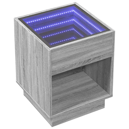 Sängbord med Infinity LEDs grå sonoma 40x40x50 cm