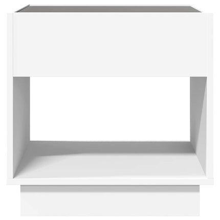Sängbord med Infinity LEDs vit 50x50x50 cm