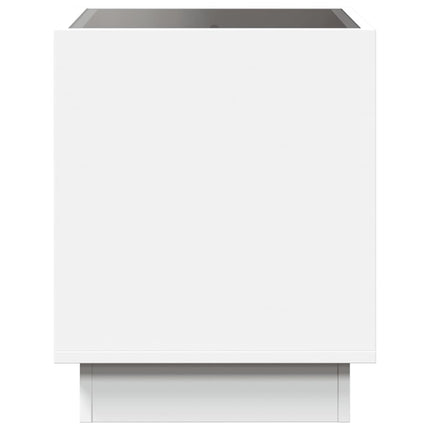 Sängbord med Infinity LEDs vit 50x50x50 cm