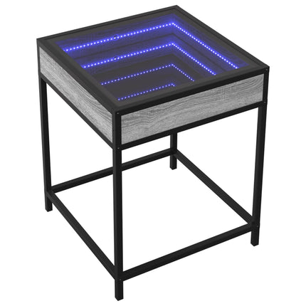 Sängbord med Infinity LEDs grå sonoma 40x40x51 cm