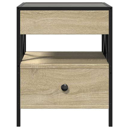 Sängbord med Infinity LEDs sonoma-ek 40x40x51 cm