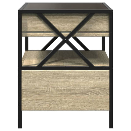 Sängbord med Infinity LEDs sonoma-ek 40x40x51 cm